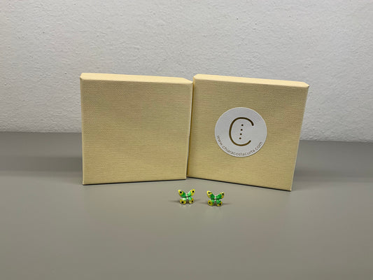 Orecchìni by Chiara Costacurta Butterflies smaltati colore piccoli verde
