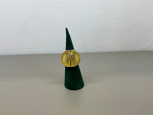 Anello by Chiara Costacurta  rana con pietra gialla